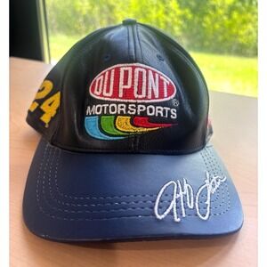 Vintage DuPont Motorsports Jeff Gordon #24 NASCAR Leather Strapback Racing Hat
